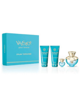 DYLAN TURQUOISE BY VERSACE 100ML EDT 4 PIECE GIFT SET